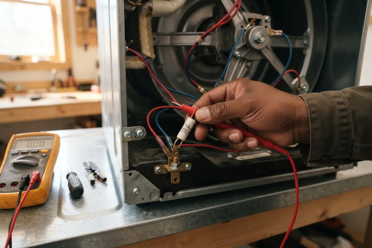 Testing a thermal fuse with a multimeter to solve when a dryer won't start